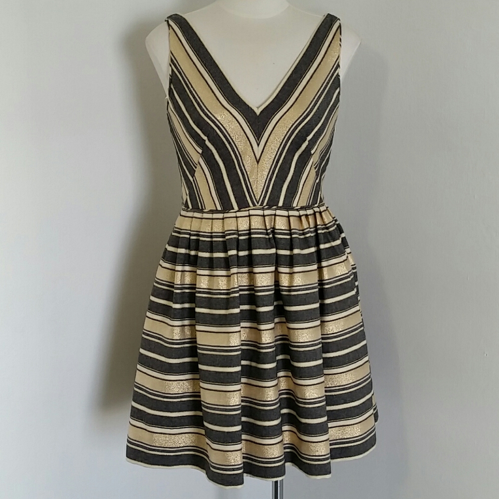 Jcrew Factory Metallic Striped Dress